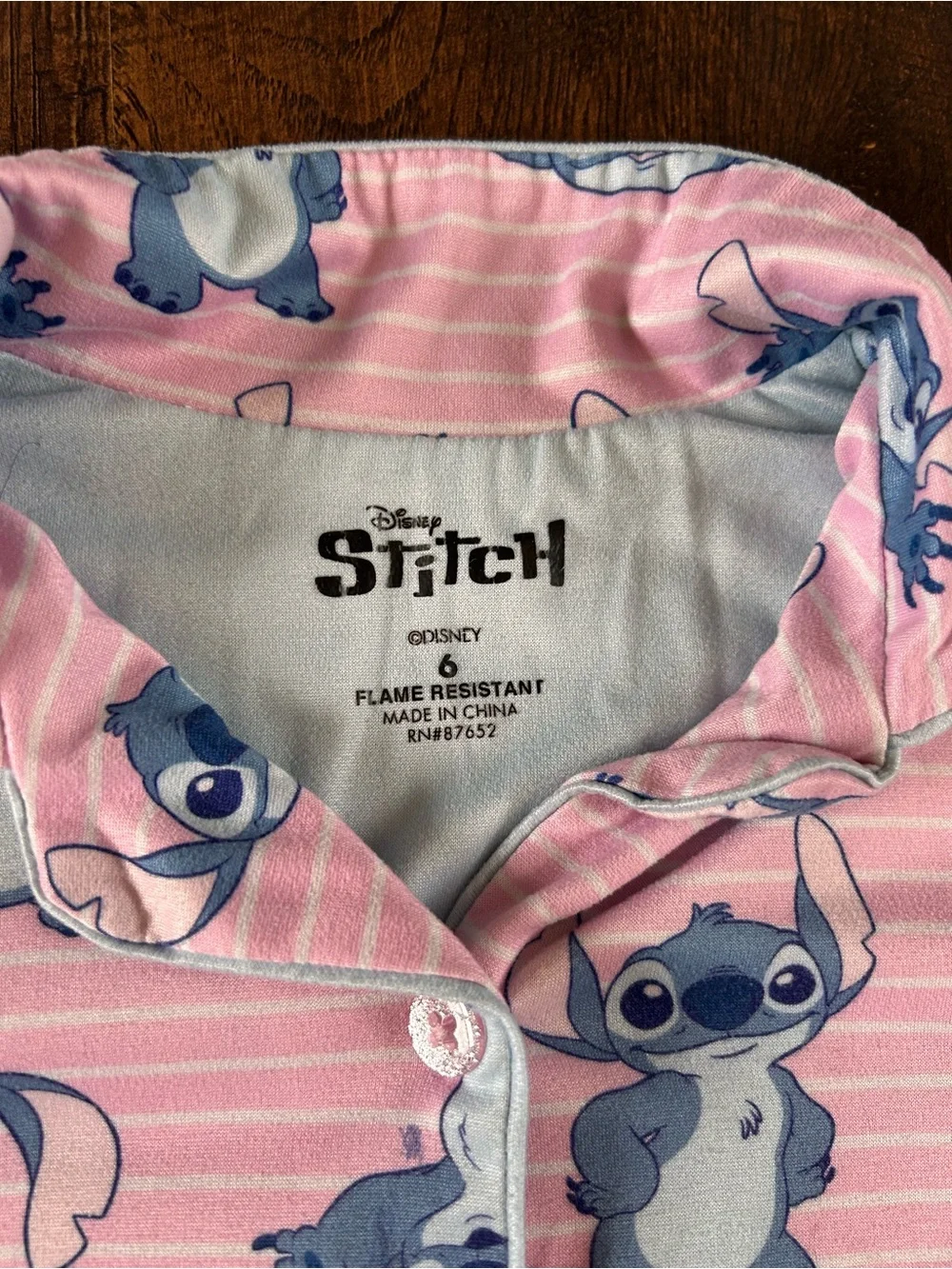 Disney Pink and Blue Stitch Short Sleeve Pajama Set